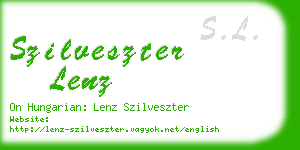szilveszter lenz business card